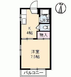 フレグランスセトミ A棟(1K/1階)の間取り写真