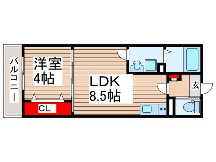 RIZE柏たなかI(1LDK/3階)の間取り写真