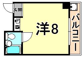 サングリタ塚口(ワンルーム/3階)の間取り写真
