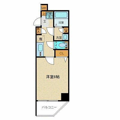 プレール・ドゥーク多摩川(1K/4階)の間取り写真