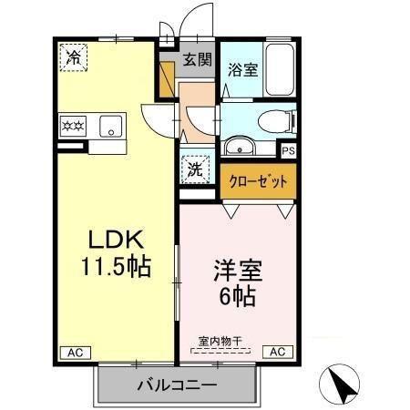 マミーパレス(1LDK/2階)の間取り写真