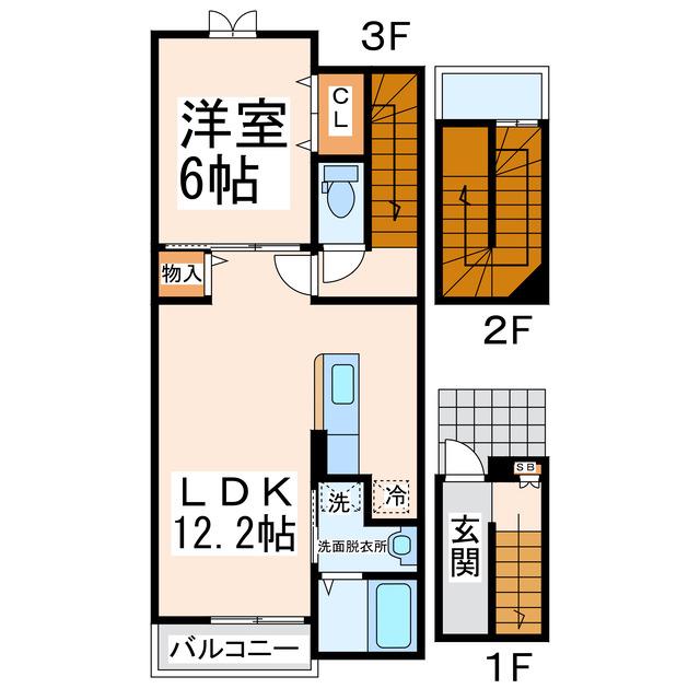 カルムメゾン平成II(1LDK/1階)の間取り写真