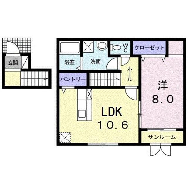 スターフィールドII(1LDK/2階)の間取り写真