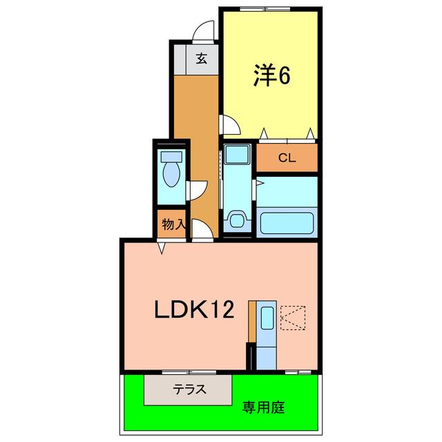 パストラル(1LDK/1階)の間取り写真
