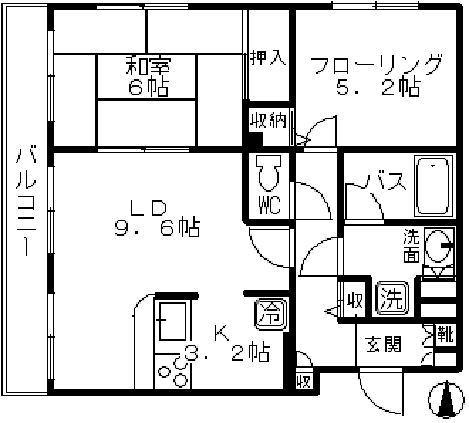 グランヴェール高円寺ウエスト(2LDK/1階)の間取り写真