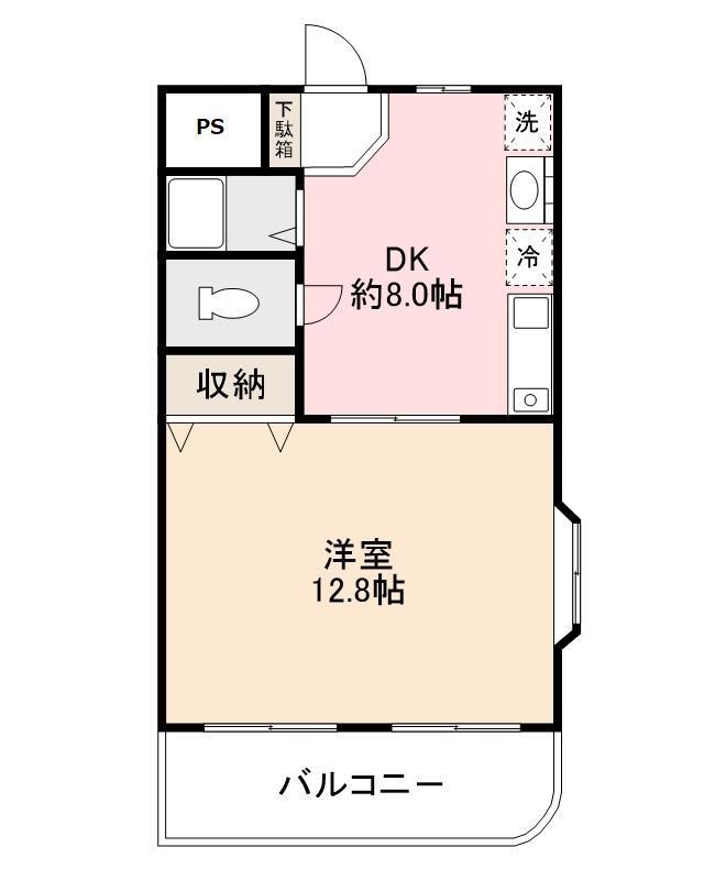 レイクサイド太田(1DK/3階)の間取り写真