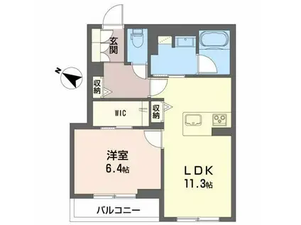 SERDINA MABUCHI(1LDK/2階)の間取り写真