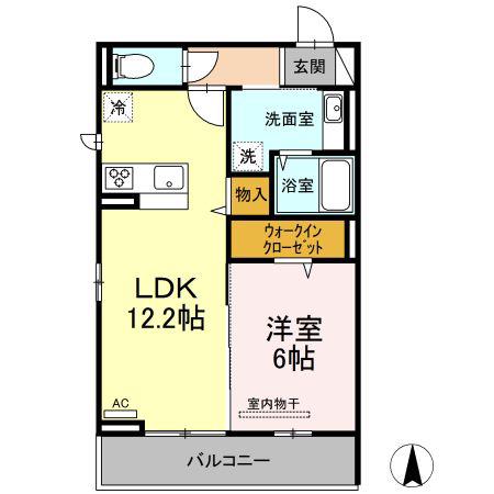 ザ・クラウン(1LDK/3階)の間取り写真