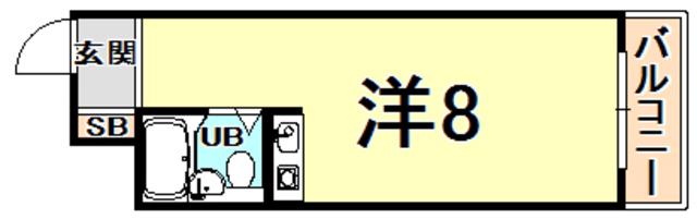 れじでんしあ門戸(ワンルーム/3階)の間取り写真