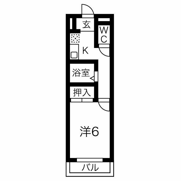 アーバンクレスト(1K/3階)の間取り写真