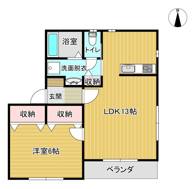 サンタモニカ(1LDK/2階)の間取り写真