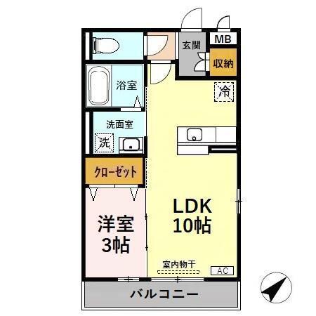 MAISON DE YASUKA(1LDK/3階)の間取り写真