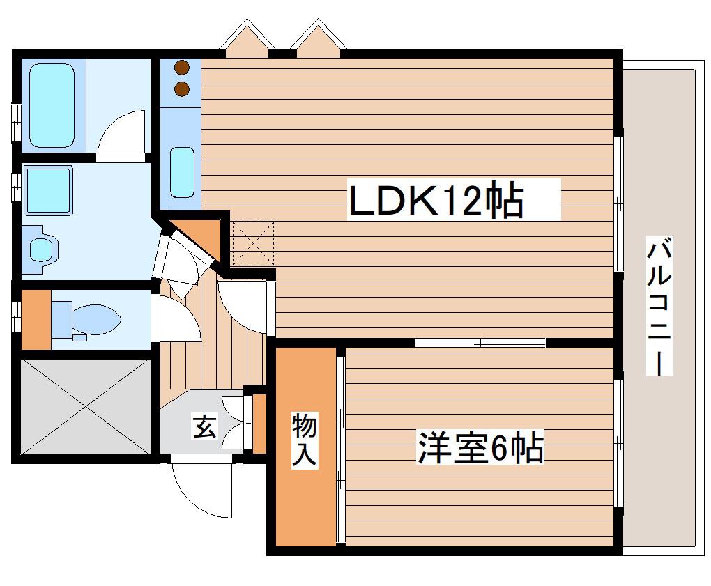 第8銅谷ビル(1LDK/1階)の間取り写真