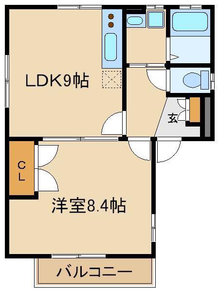 パルクレスト(1LDK/2階)の間取り写真