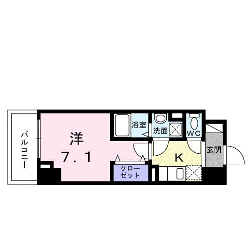 スアヴィス平塚八重咲(1K/10階)の間取り写真