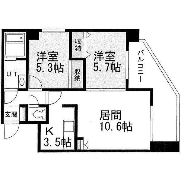 フェニックス真栄(2LDK/5階)の間取り写真
