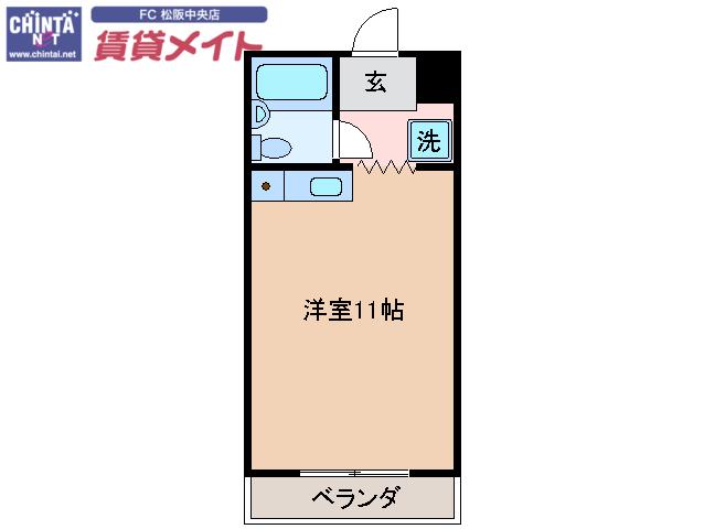 レジデンス学園前(ワンルーム/4階)の間取り写真