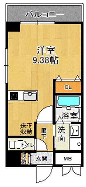 プレサンス四条河原町ネクステージ(ワンルーム/4階)の間取り写真