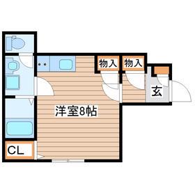 GO TO(ワンルーム/1階)の間取り写真