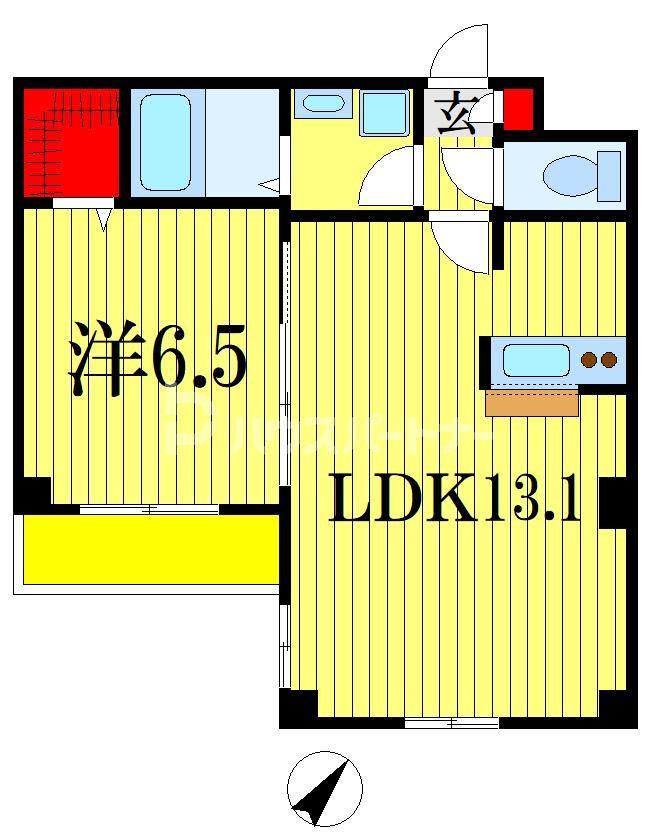 リリア本千葉弐番館(1LDK/3階)の間取り写真