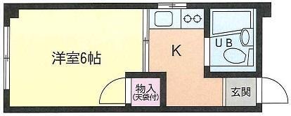 八木コーポ(1K/2階)の間取り写真