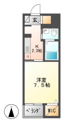 グラン レジーナ(1K/1階)の間取り写真