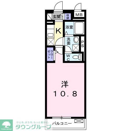 グラン ソレーユ(1K/4階)の間取り写真