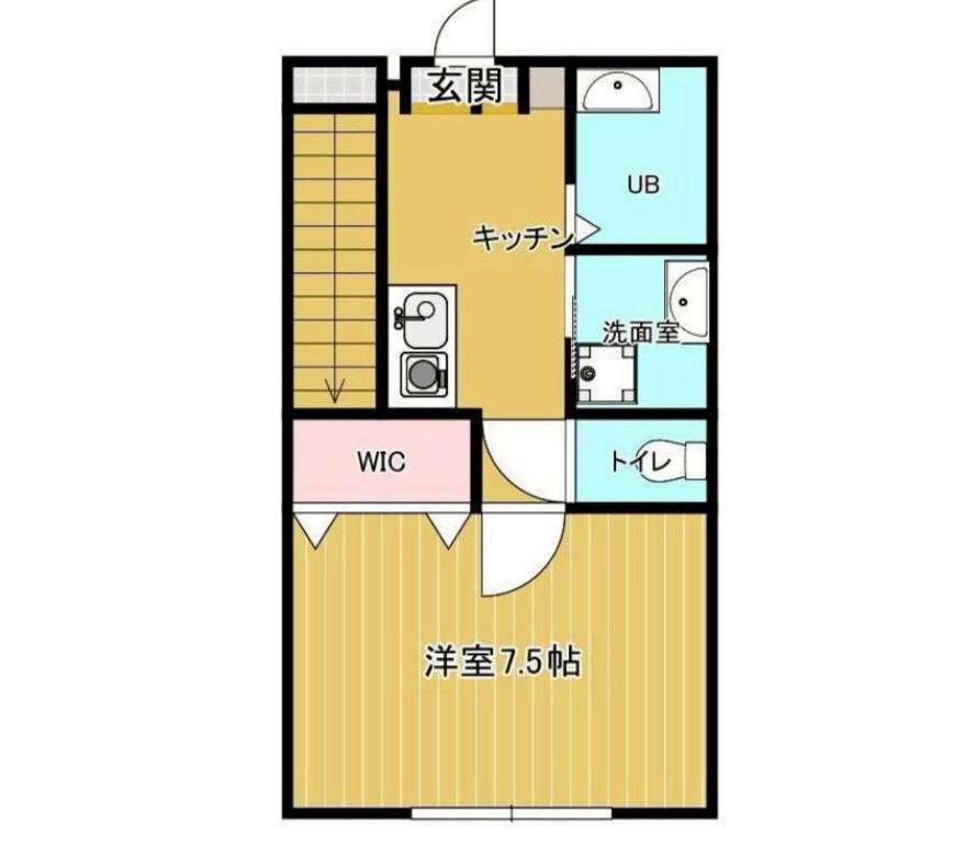 MALLOW B(1K/1階)の間取り写真