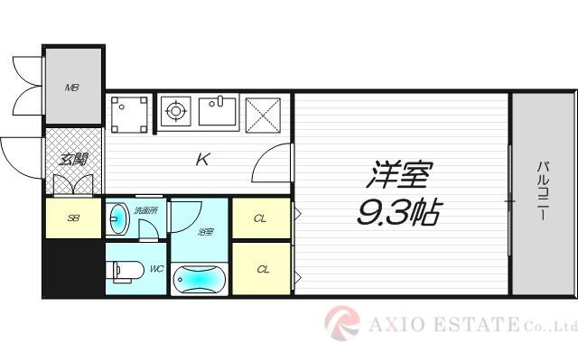 グランシャルマン新大阪(1K/4階)の間取り写真