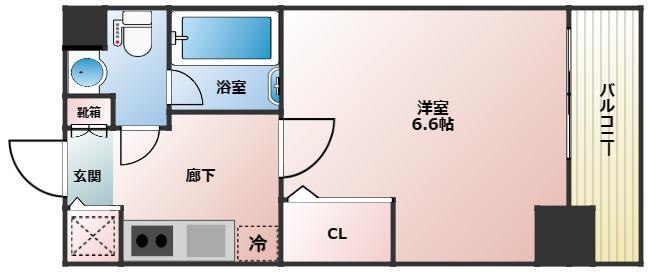 リーガル京町堀II(1K/9階)の間取り写真