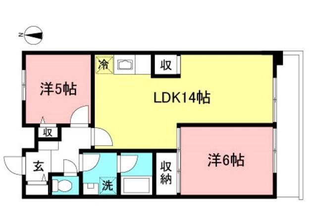 ドエル新ゆり(2LDK/3階)の間取り写真