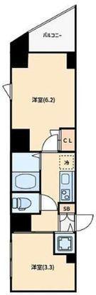 フェニックス横濱関内(2K/4階)の間取り写真