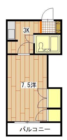 レジデンス三篠(1K/4階)の間取り写真