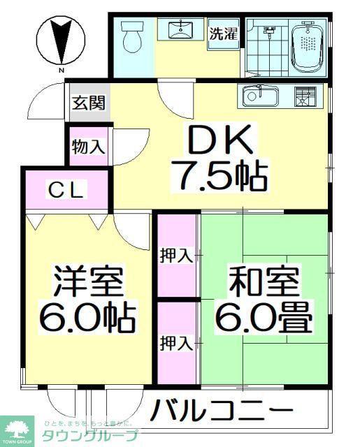MIRARK(2DK/1階)の間取り写真