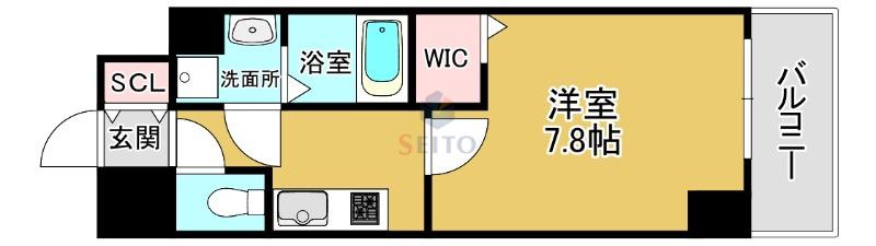 ECORO TOYONAKA(1K/8階)の間取り写真