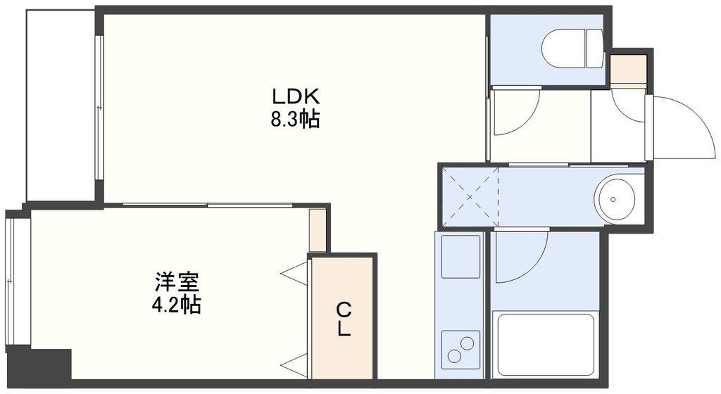 AS PREMIUM 馬町(1LDK/7階)の間取り写真