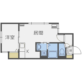 ファクター麻生(1LDK/2階)の間取り写真