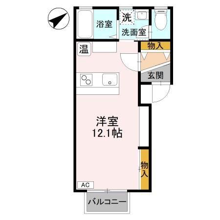 AISロイヤルハイツ(ワンルーム/1階)の間取り写真