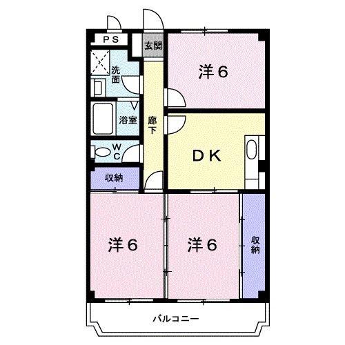 アスライズコーポ(3DK/3階)の間取り写真