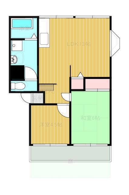 サンヴィレッジ東C棟(2LDK/2階)の間取り写真
