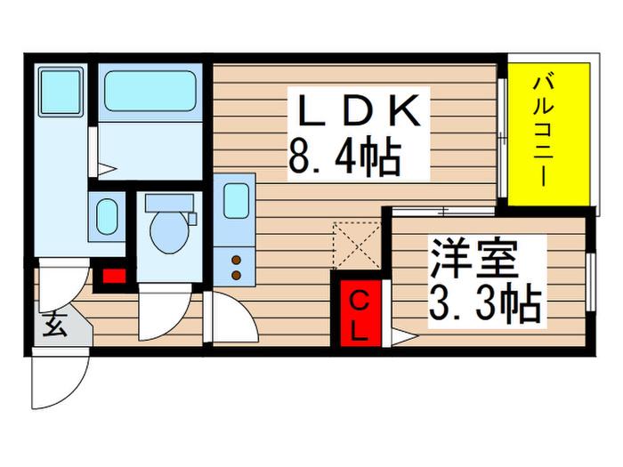 アーバンガーデン松戸(1LDK/1階)の間取り写真