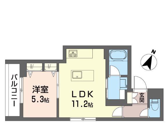 リトルベアー(1LDK/3階)の間取り写真