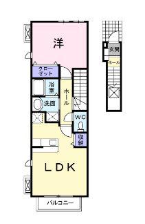 アプローズ瀬戸(1LDK/2階)の間取り写真