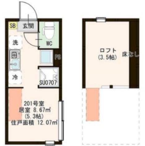STUDIO24(ワンルーム/2階)の間取り写真