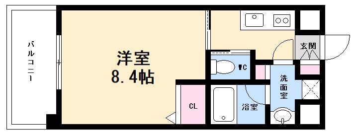 ドミトリー庚午弐番館(1K/4階)の間取り写真