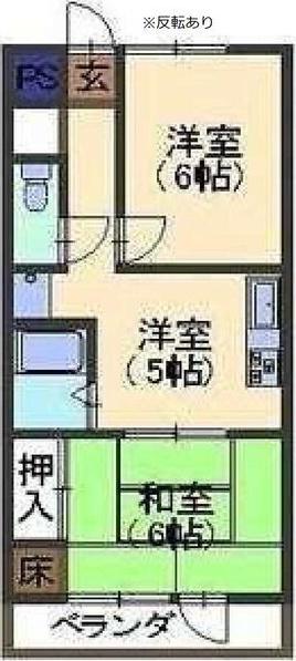ベルカーサ戸田(2DK/1階)の間取り写真