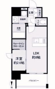 LIVECASA王子公園(1LDK/6階)の間取り写真