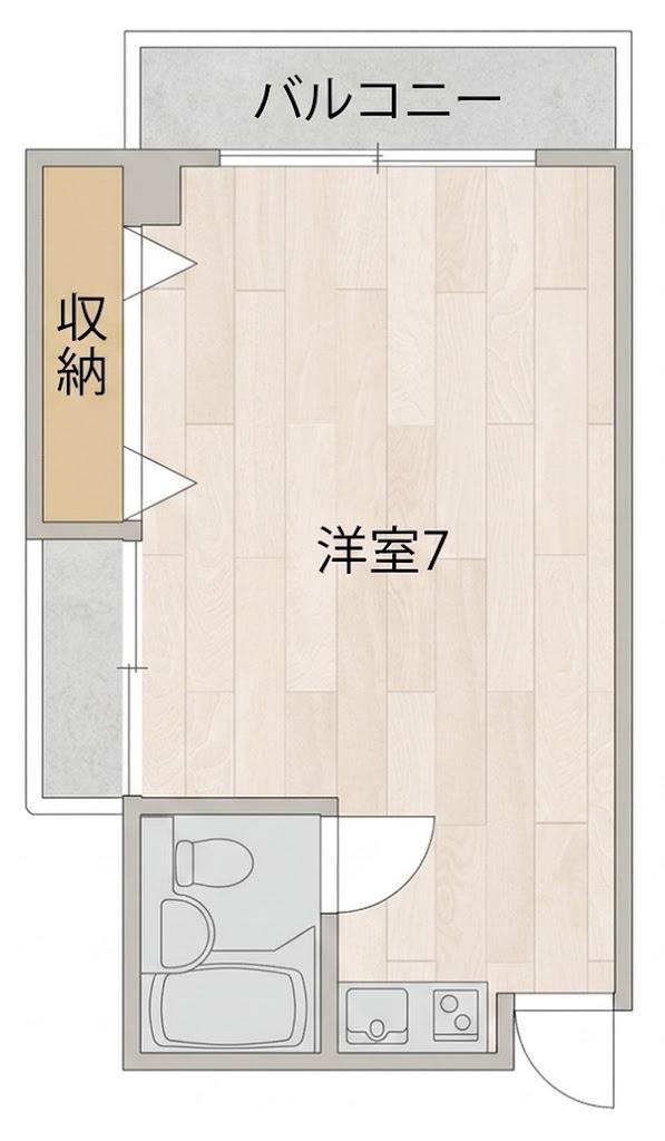 グランビルド北津守II(1K/2階)の間取り写真
