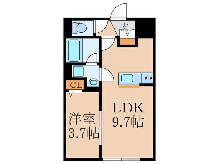 プロスタイルウェルス下井草(1LDK/3階)の間取り写真