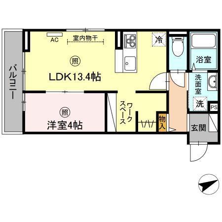アル・ソーレ(1LDK/2階)の間取り写真